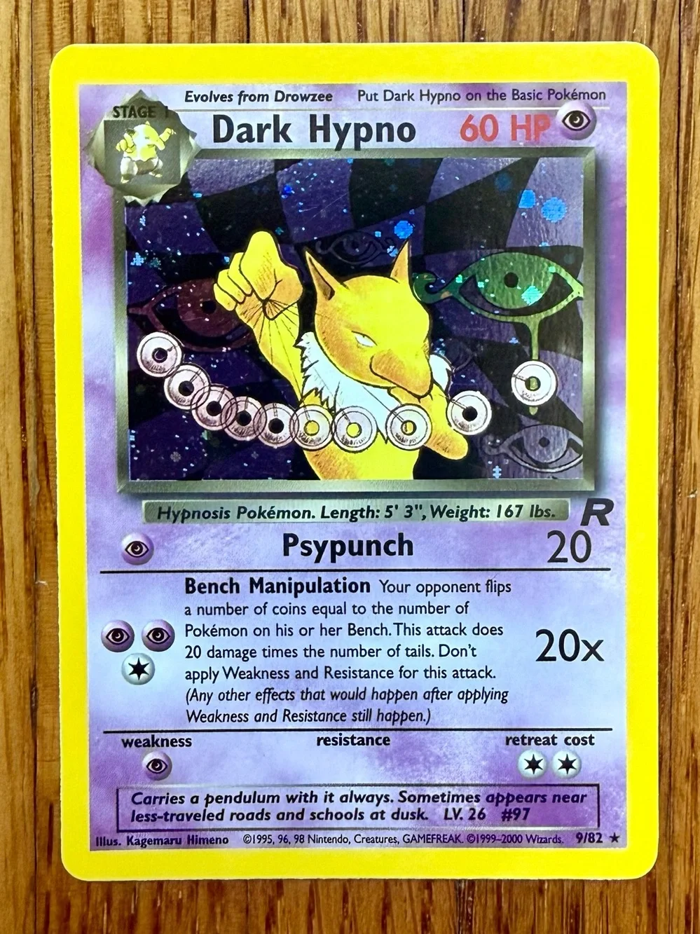 Pokémon - DARK HYPNO - 9/82 - Team Rocket Set - Holo
